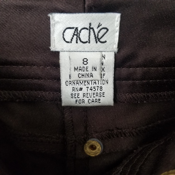 Y2K Cache Brown Satin Cargo Flare Pants - Picture 3 of 4